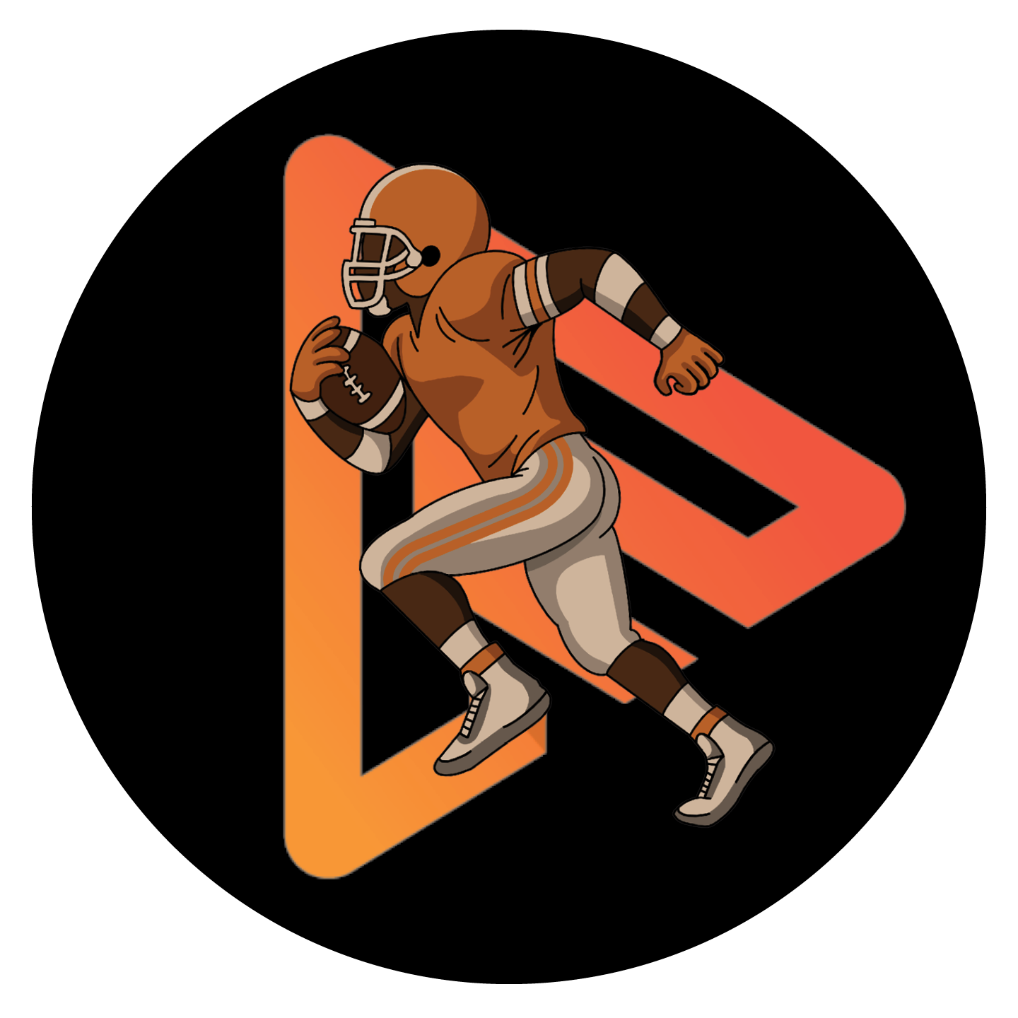 Game day pin: Football player black and colored